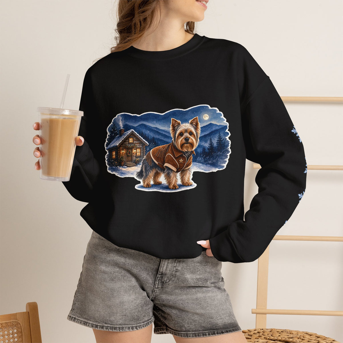 Yorkshire Terrier Smoky Mountain Christmas Sweatshirt
