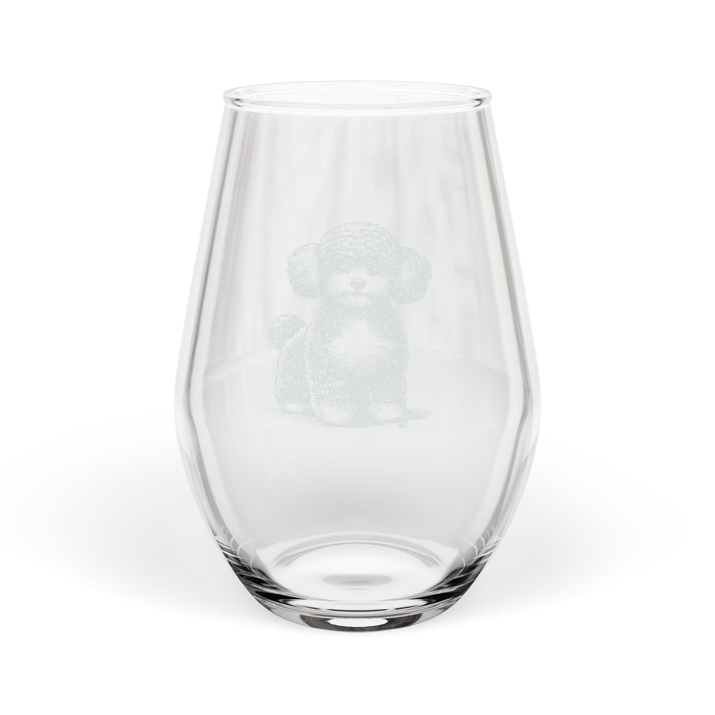 Toy Poodle Sketch and Serve Engraved Stemless Wineglass