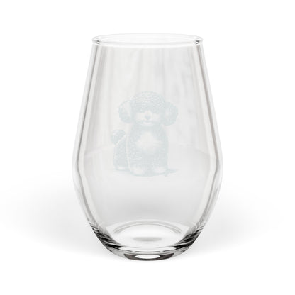 Toy Poodle Sketch and Serve Engraved Stemless Wineglass