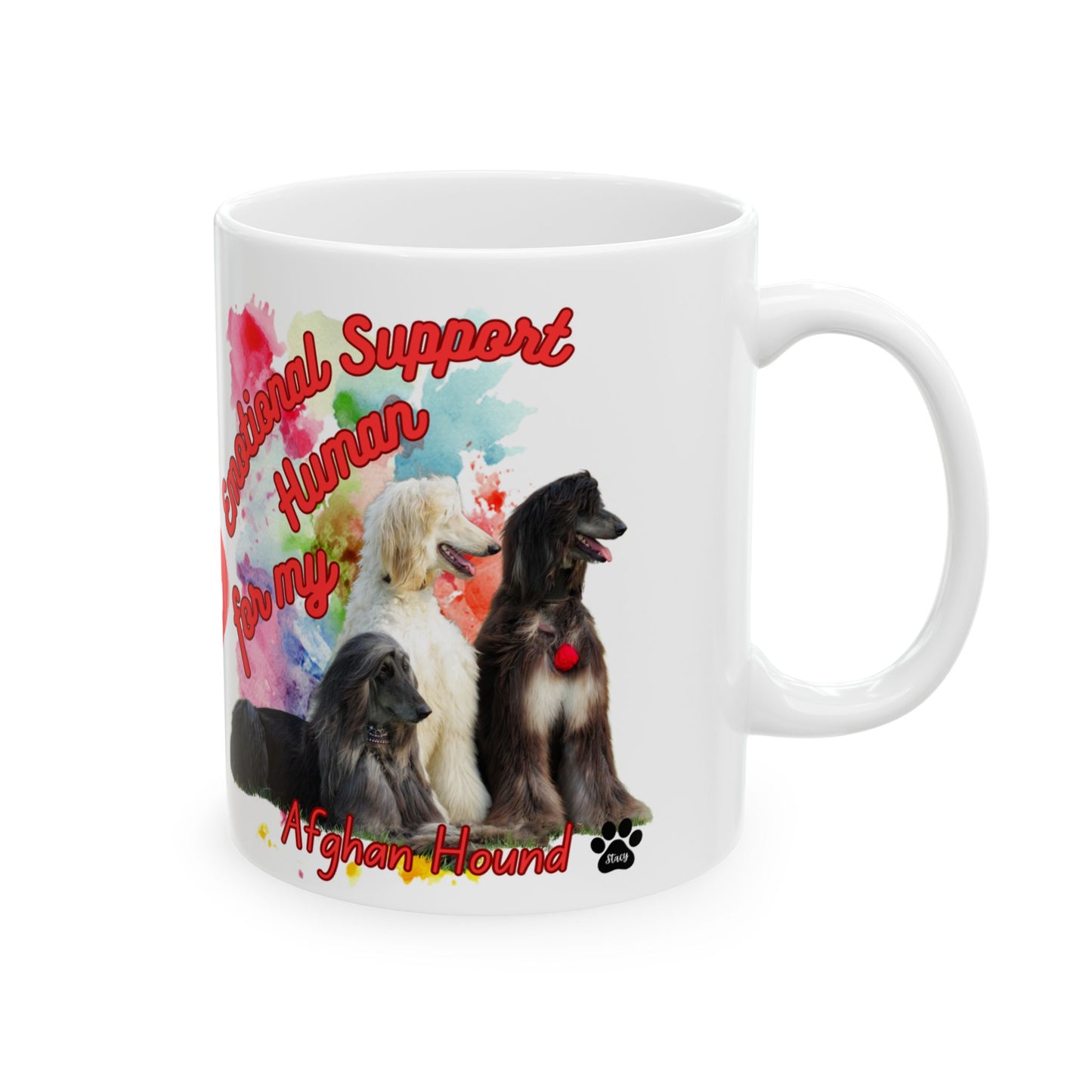 Emotional Support Human Afghan Hound Ceramic Mug,