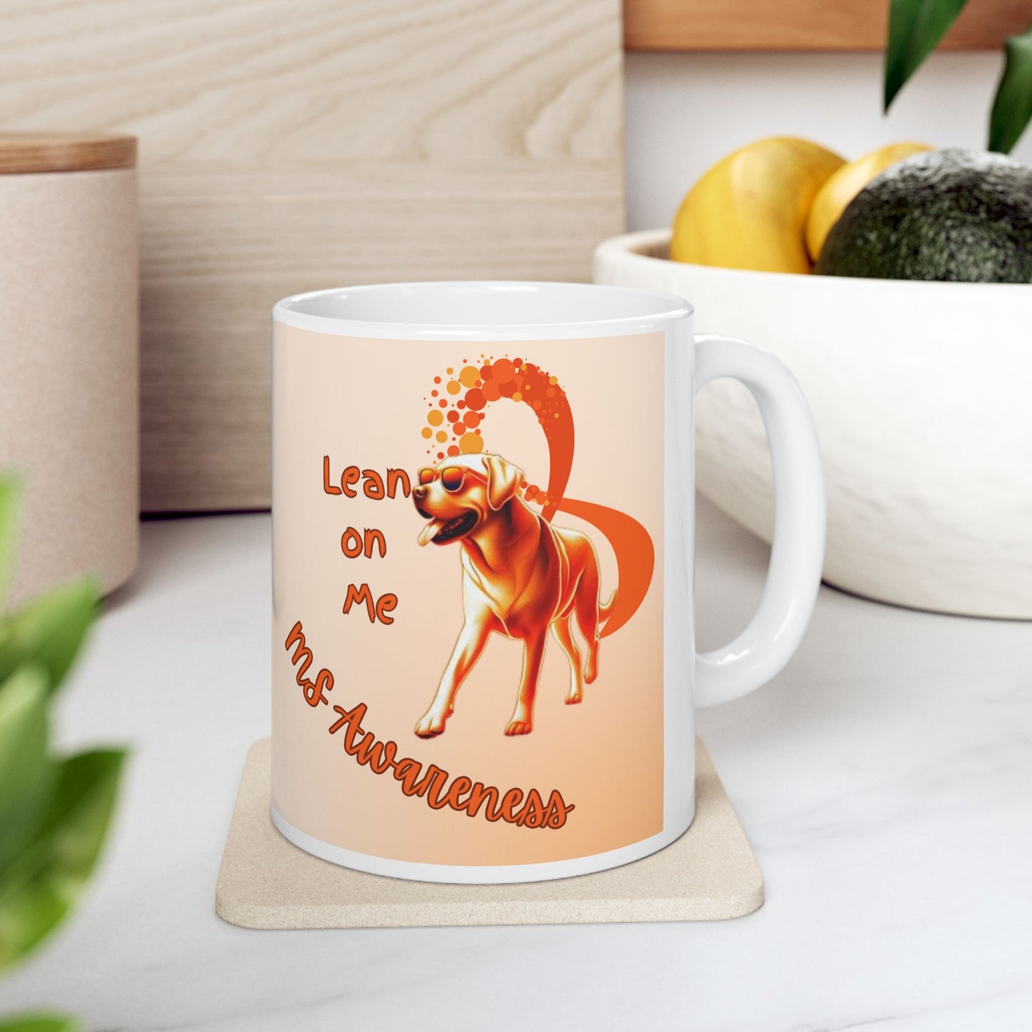 Labrador Retriever MS Awareness Coffee Mug – "Lean on Me" Ceramic Mug
