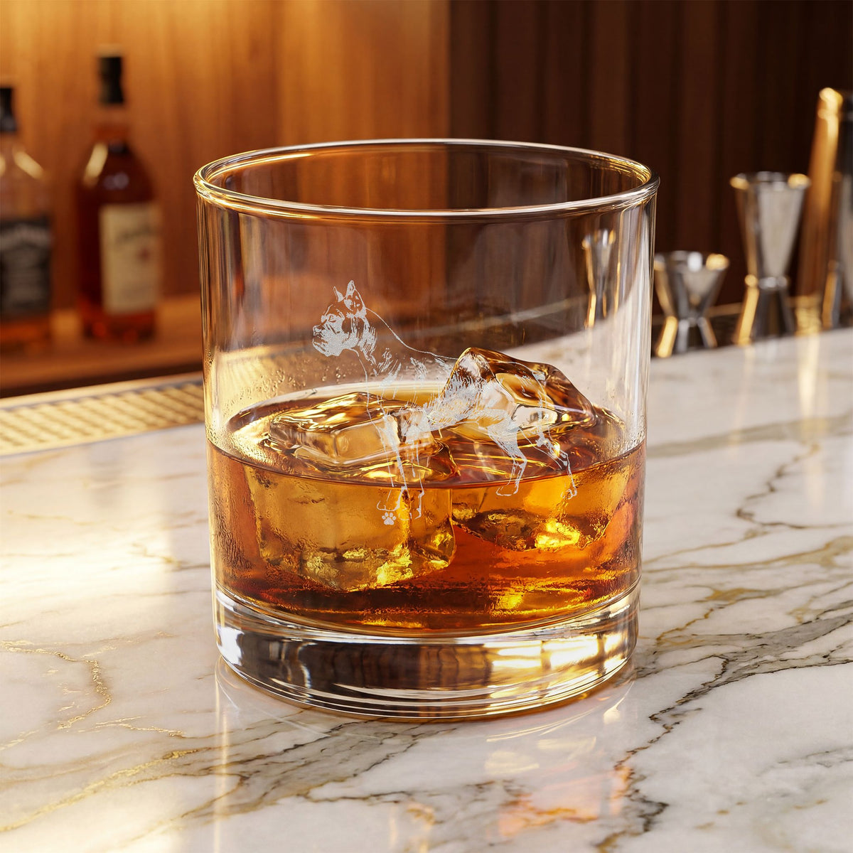 Boxer Engraved Whiskey Glass