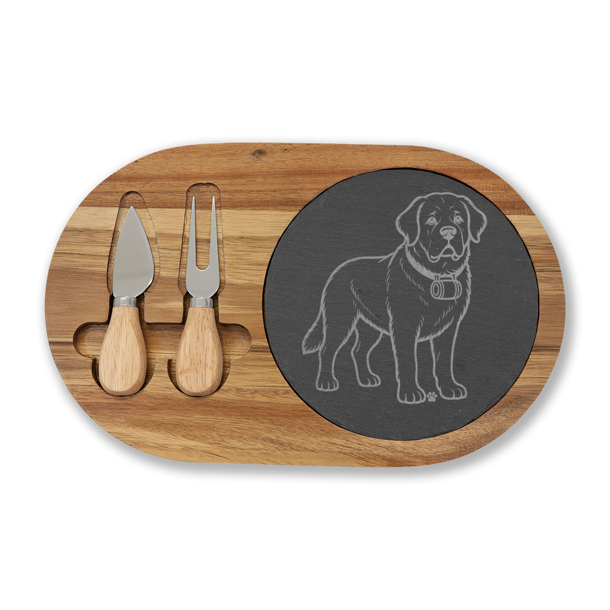 Saint Bernard Engraved Charcuterie Board, Dog Lover Cheese Board & Serving Platter