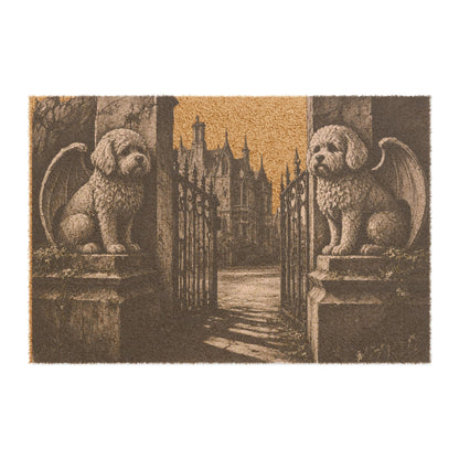 Bichon Frise Gargoyle Angel Gothic Protector Welcome Mat