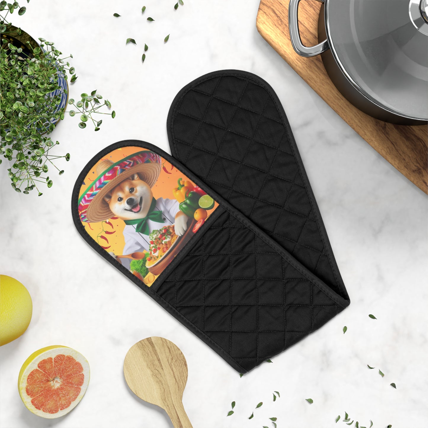 Shiba Inu Fiesta Chef Oven mitts