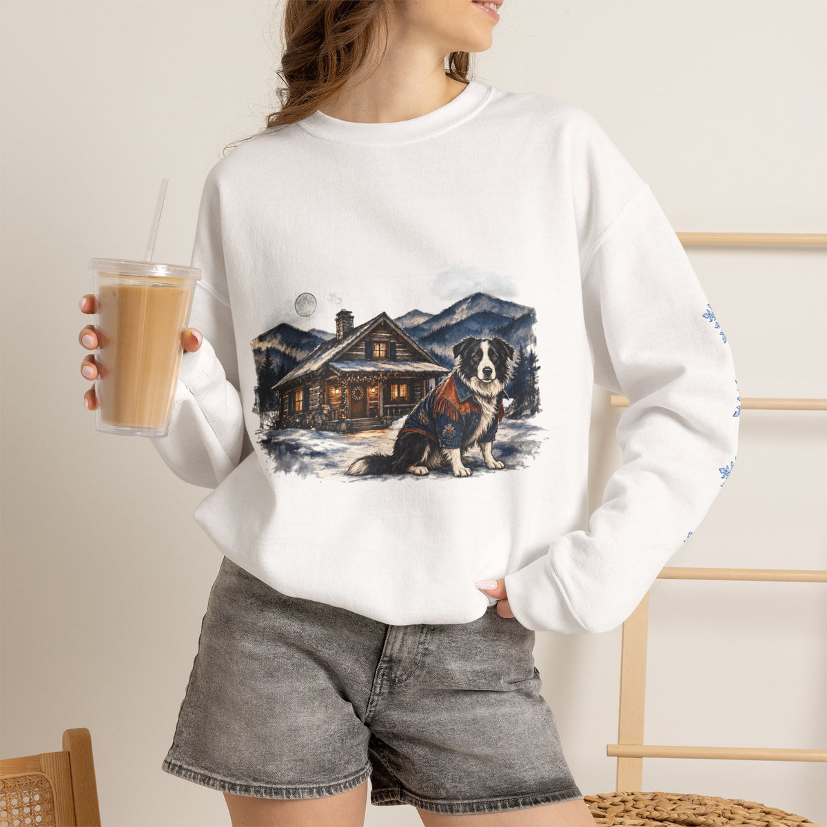 Border Collie Smoky Mountain Christmas Sweatshirt