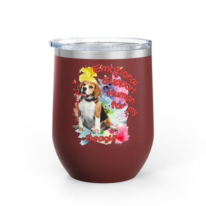 Emotional Support Human for my Beagle Wine Tumbler