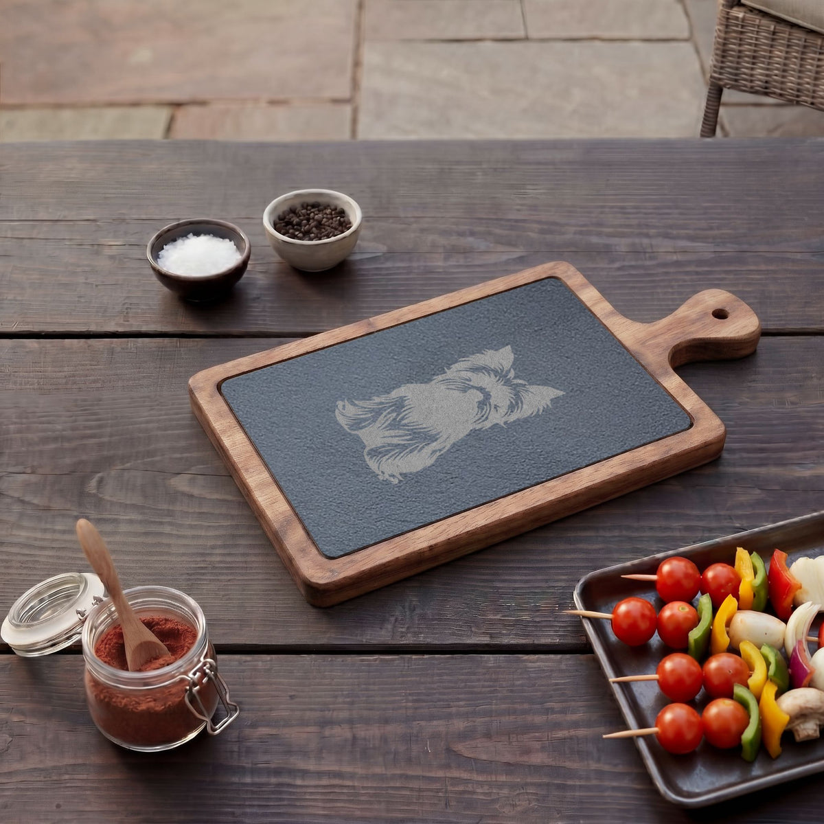 Yorkshire Terrier Engraved Charcuterie Board, Dog Lover Cheese Board & Serving Platter