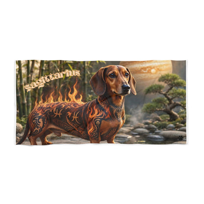 Sagittarius Dachshund Elements Beach Towel