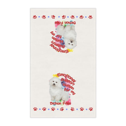 Emotional Support Human for My Bichon Frise Tea Towel