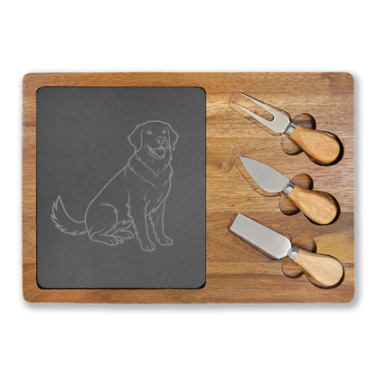 Golden Retriever Engraved Charcuterie Board, Dog Lover Cheese Board & Serving Platter