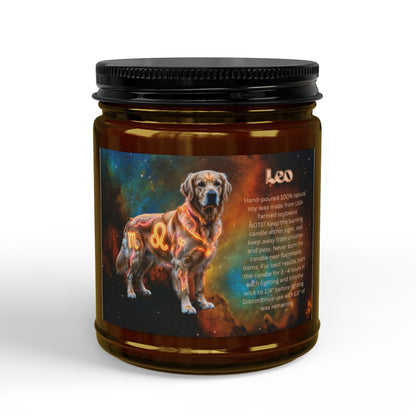 Golden Retriever Leo Zodiac Scented Soy Candle - Celestial Astrology Gift