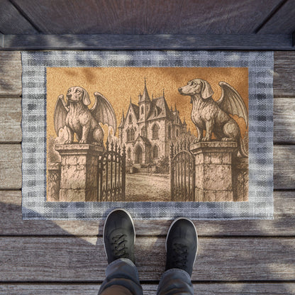 Dachshund Gargoyle Angel Gothic Protector Welcome Mat