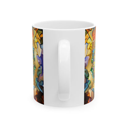 Golden Retriever Stained Glass Ceramic Mug