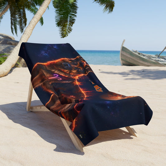 Aries German Shepherd Celestial Beach Towel