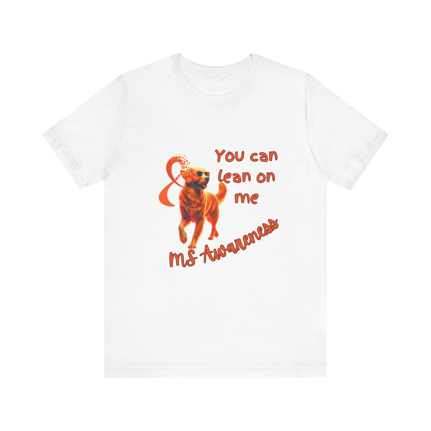 MS Awareness Golden Retriever lean on me Unisex Jersey Short Sleeve Tee