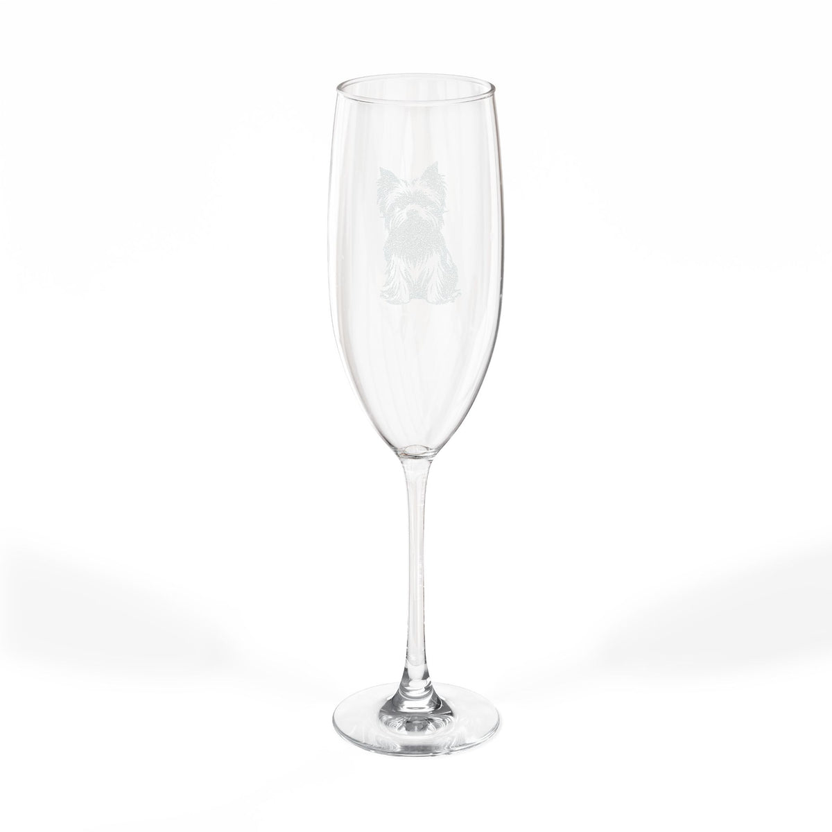 Yorkshire Terrier Engraved Champagne Flute
