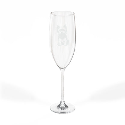 Yorkshire Terrier Engraved Champagne Flute