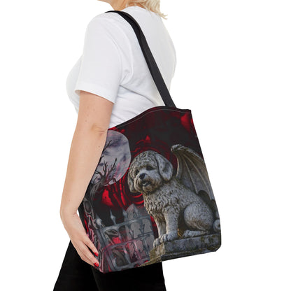 Bichon Frise Angelic Gargoyle Protector Tote Bag