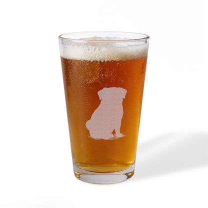 Pug Engraved Pint Glass