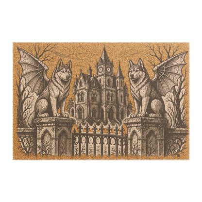 Siberian Husky Gargoyle Angel Gothic Protector Welcome Mat