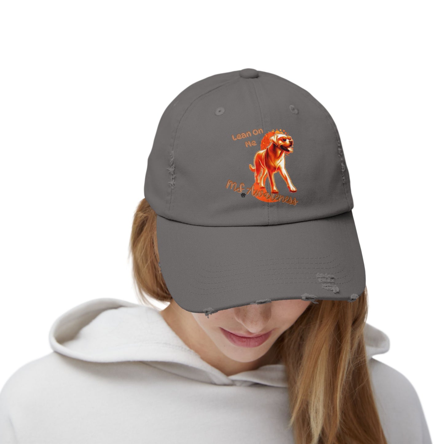 Labrador Retriever "Lean on Me" MS Awareness Distressed Cap