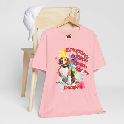 Emotional Support Human Beagle Tee - Unisex Jersey Short Sleeve Dog Lover Shirt