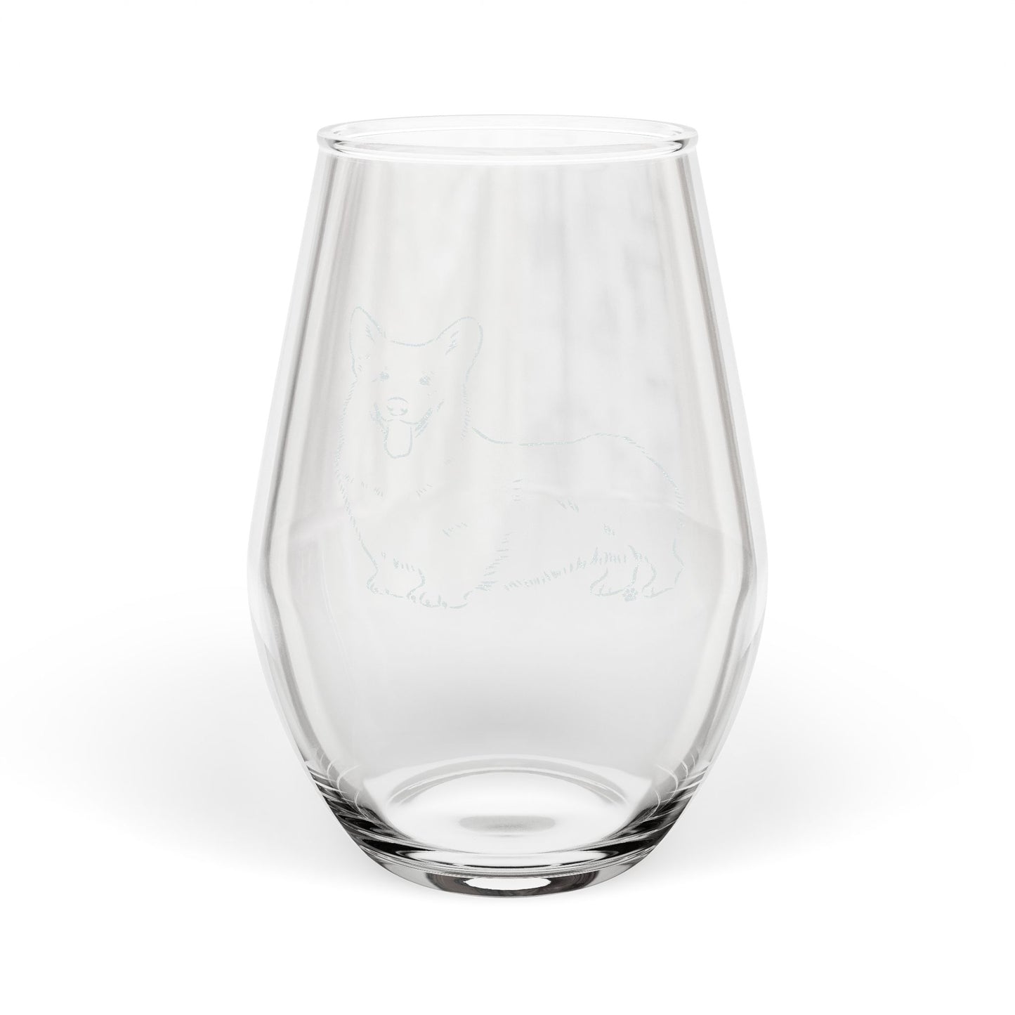 Corgi Sketch and Serve Engraved Stemless Wineglass