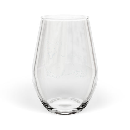 Corgi Sketch and Serve Engraved Stemless Wineglass
