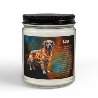Golden Retriever Leo Zodiac Scented Soy Candle - Celestial Astrology Gift