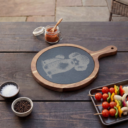 Toy Poodle Engraved Charcuterie Board, Dog Lover Cheese Board & Serving Platter