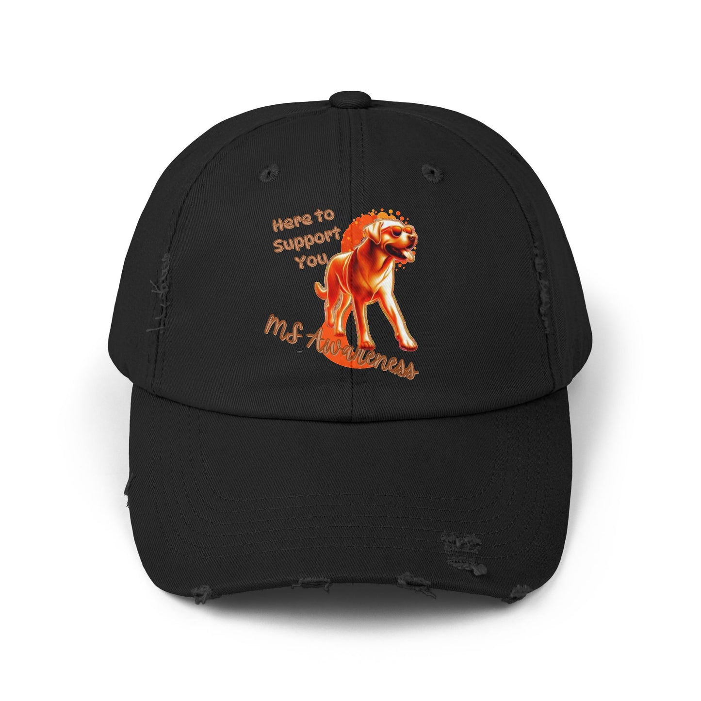 Labrador Retriever "Here to Support You" MS Awareness Distressed Cap