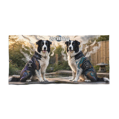 Gemini Border Collie Elements Beach Towel