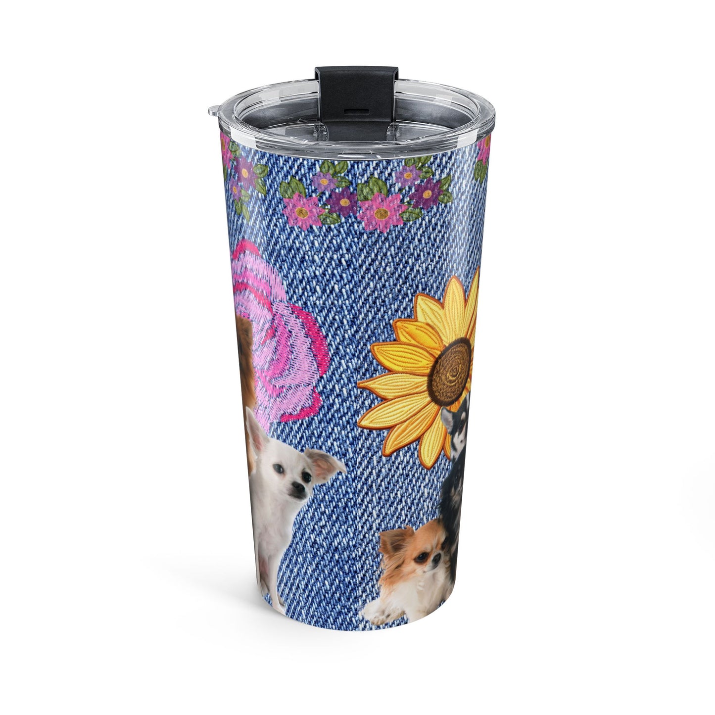 Denim and Daisy Chihuahua Coffee Tumbler - great for Chihuahua lovers gift