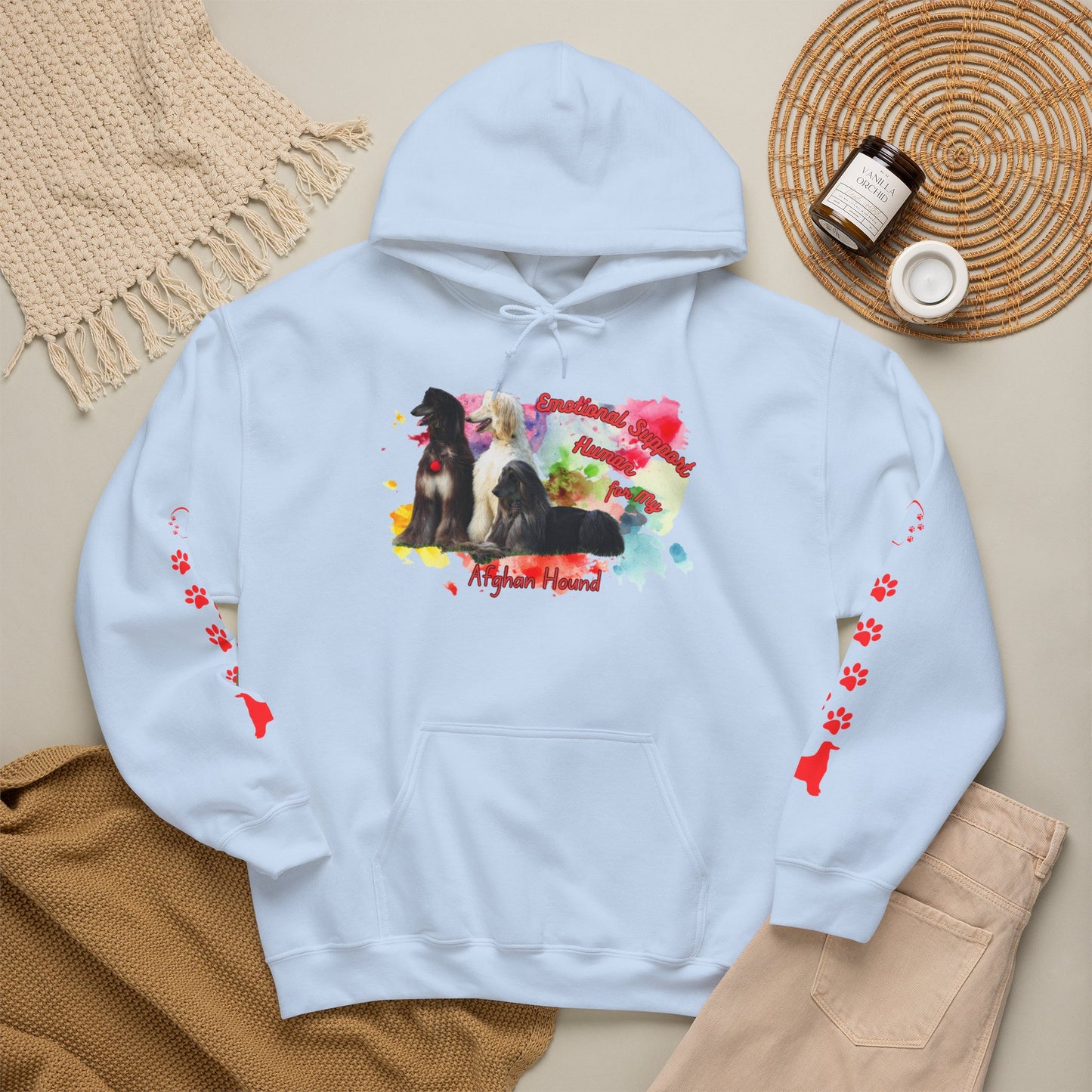 Afghan Hound Emotional Support Human Hooded Sweatshirt