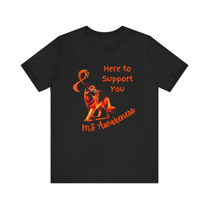 MS Awareness German Shepherd Orange Ribbon Support Design T-shirt.