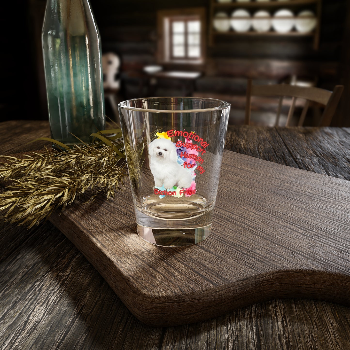 Emotional Support Human for My Bichon Frise Shot Glass