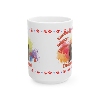 Emotional Support Dachshund Mug, Cute Dog Gift, Pet Lover Coffee Cup, Puppy Lover, Dog Mom Coffee Mug