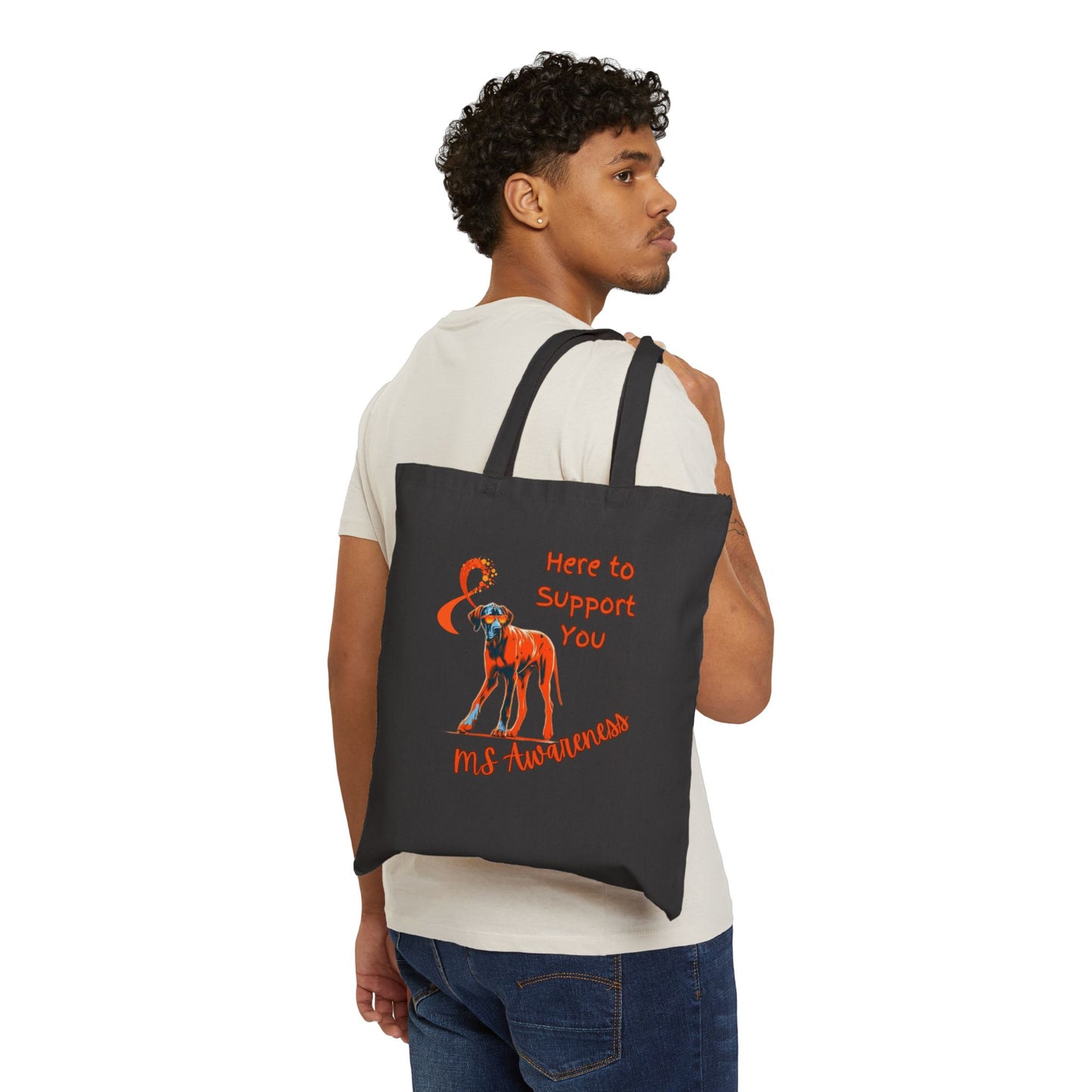 MS Awareness Great Dane Here to support you Cotton Canvas Tote Bag