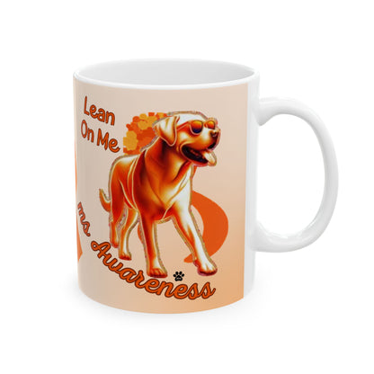 Labrador Retriever MS Awareness Ceramic Mug - "Lean on Me" Mobility Service Dog Coffee Cup