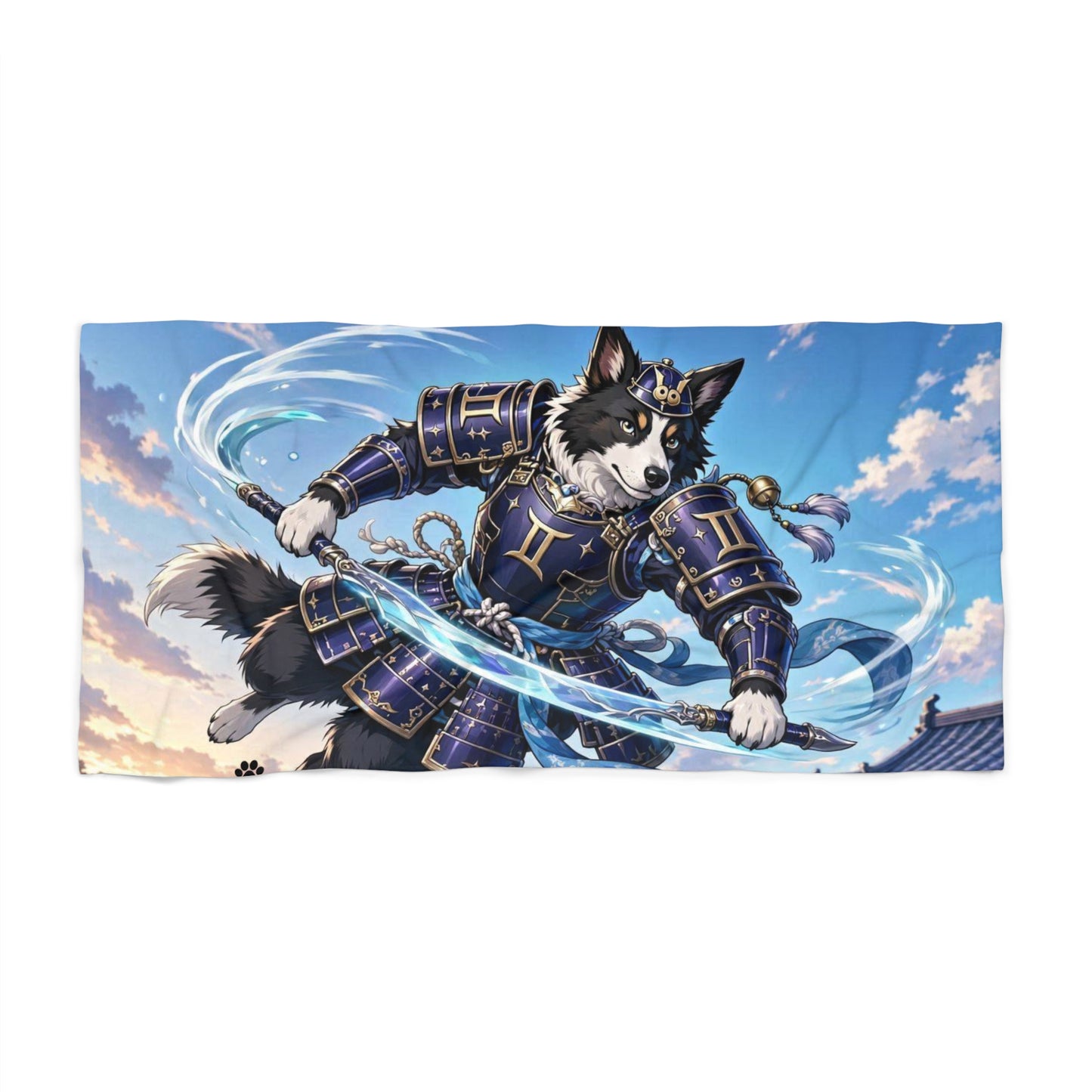 Gemini Border Collie Warrior Beach Towel
