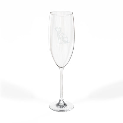 Black Lab Engraved Champagne Flute