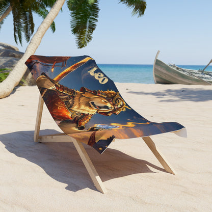 Leo Golden Retriever Warrior Beach Towel