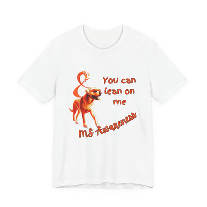 Labrador Retriever MS Awareness T-Shirt – "Lean on Me" Orange Ribbon Tee