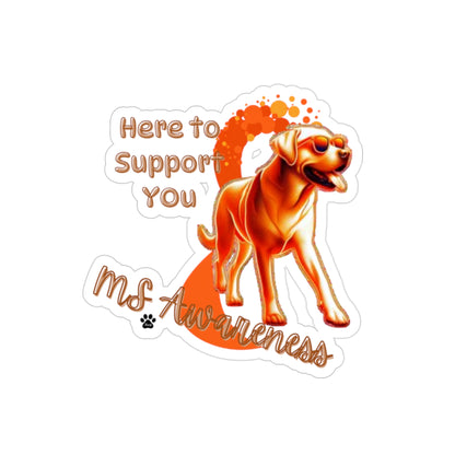 Labrador Retriever "Here to Support You" MS Awareness Sticker