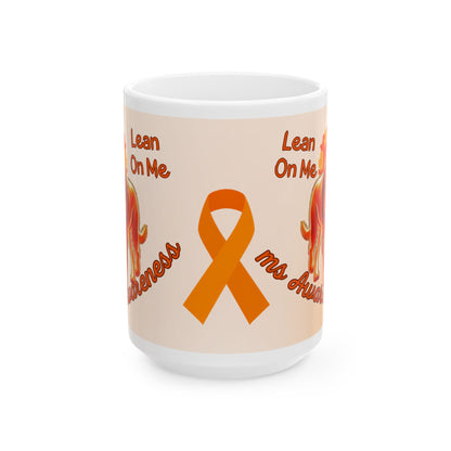 Labrador Retriever MS Awareness Ceramic Mug - "Lean on Me" Mobility Service Dog Coffee Cup
