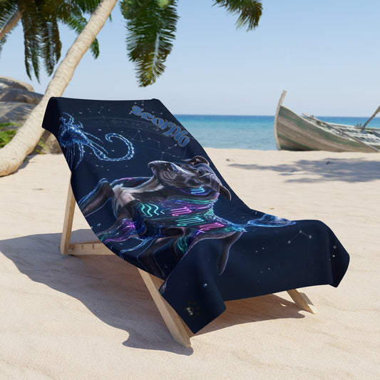 Scorpio Pitbull Celestial Beach Towel