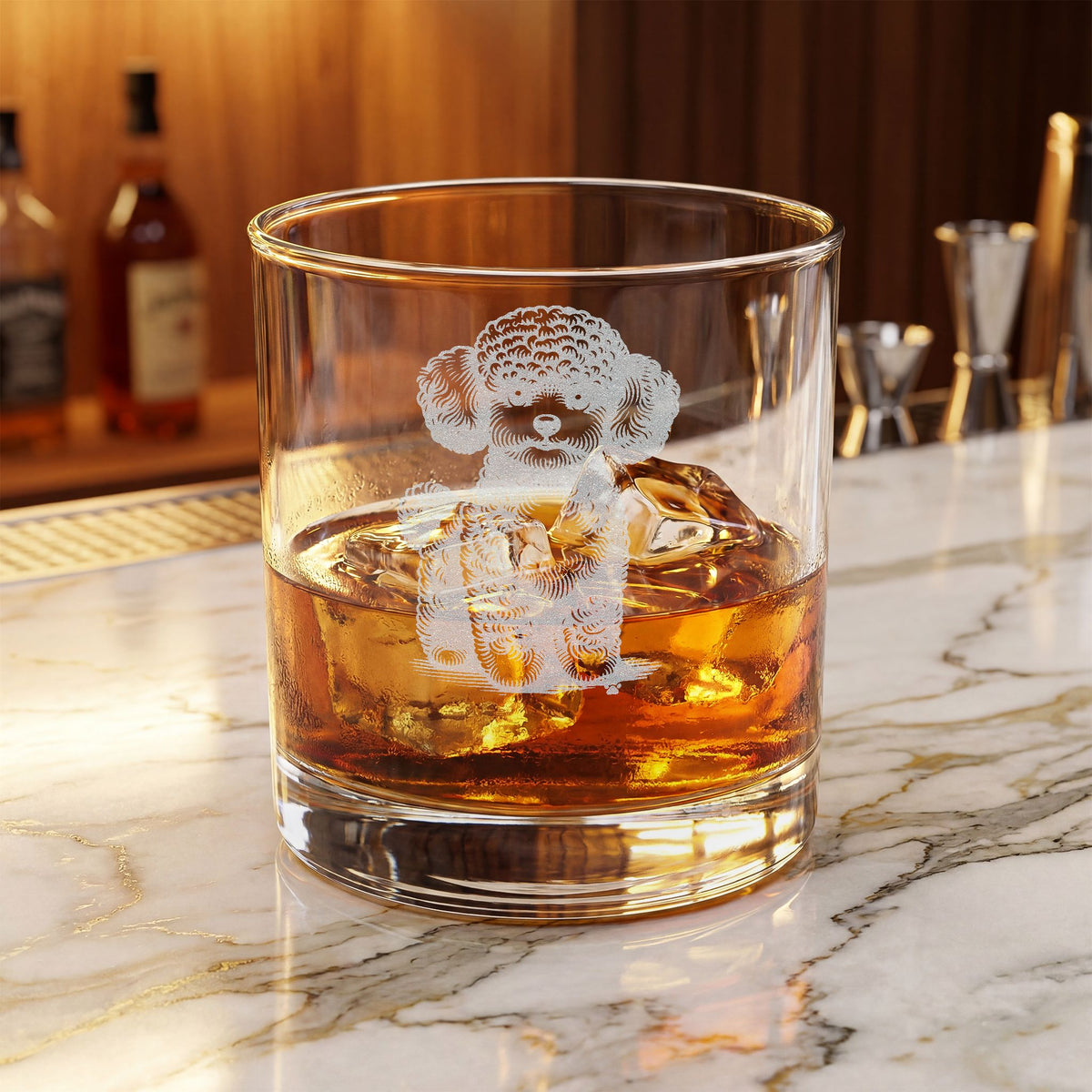 Toy Poodle Engraved Whiskey Glass