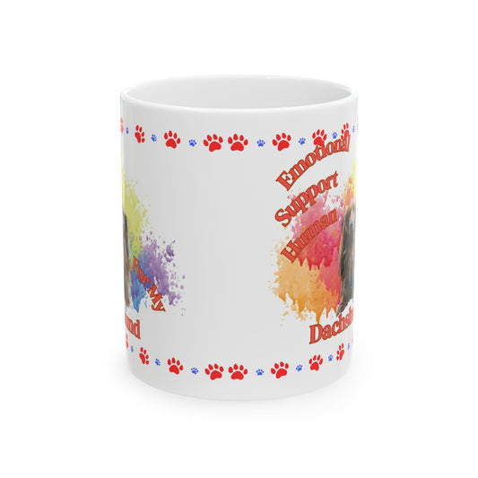 Emotional Support Dachshund Mug, Cute Dog Gift, Pet Lover Coffee Cup, Puppy Lover, Dog Mom Coffee Mug