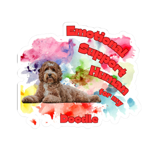 Emotional Support Human for my Doodle Dog Sticker
